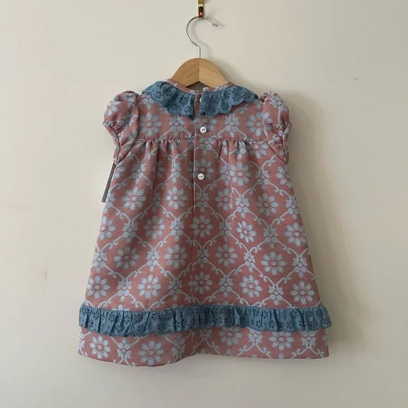 COCOTE 🇪🇸 NWT Spanish Style Structured Jacquard Heirloom Dress & Matching Bonnet